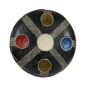 Round African Zulu Wooden Shield | African Tribal Art | African Home Décor | Tribal Shield | South African Wall Art |Carved Shield