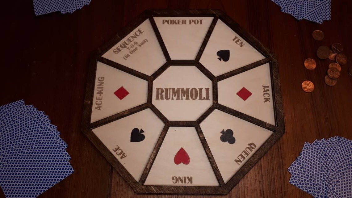 Rummoli Board Wooden Card Game Board 11x11 inches | Etsy