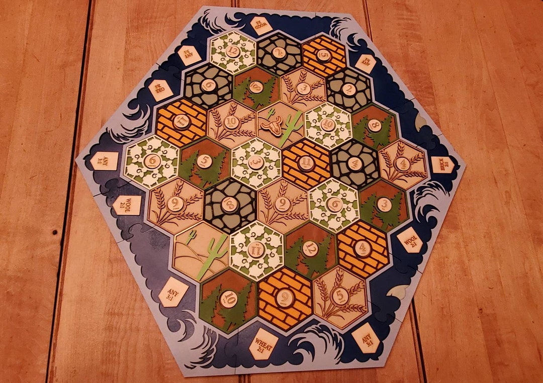 Wood Resource Tile Game Board 26 Players Etsy