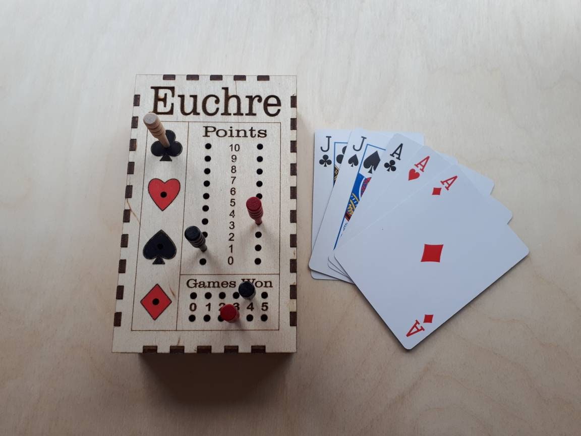 Euchre Point Tracker And Card Box Etsy