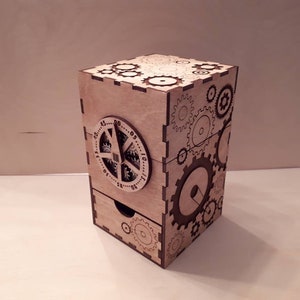 Boîte de cartes et de dés Steampunk Gears Magic the Gathering MTG EDH Commander