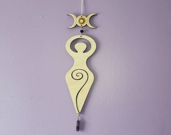 Amethyst and Maple Spiral Goddess Mobile Garland Window Hanging Sun Catcher