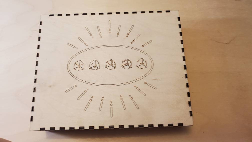 Wooden Yahtzee Box With Dry Erase Score Sheets Etsy