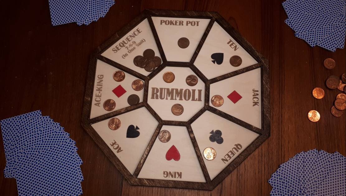 Rummoli Board Wooden Card Game Board 11x11 inches | Etsy
