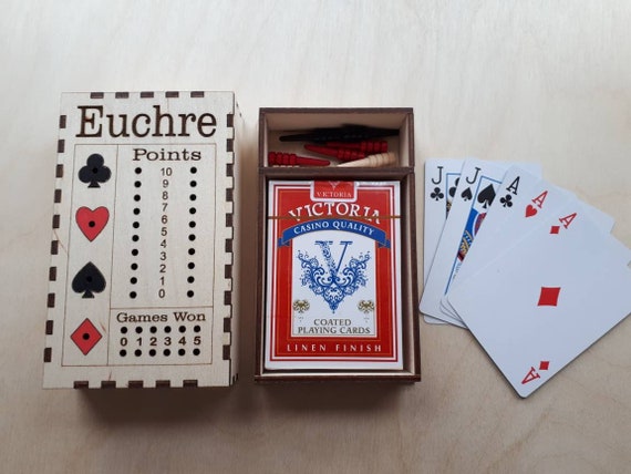 Euchre Point Tracker And Card Box Etsy