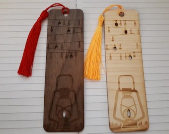 Wood Bookmark with Lantern and String Lights