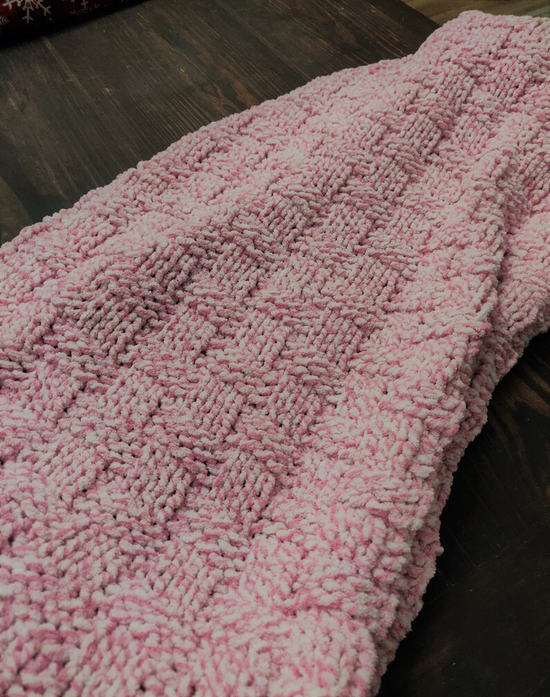 Basketweave Baby Blanket Knit Etsy