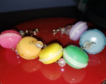 Kawaii cookie macaron pastel rainbow pride bracelet