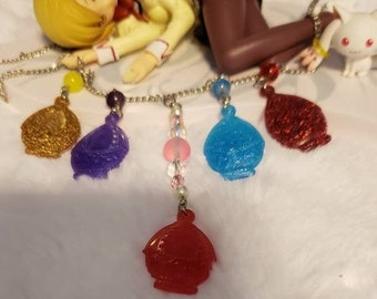 Madoka Magica Holy Quintet Soul Gem Charm Necklace