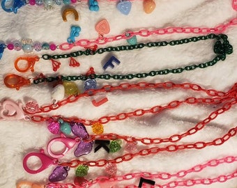 Retro 80s plastic charms Mask Chain mask holder chain lanyard clips
