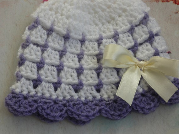 Baby Girl Pink Crochet Hat with a lovely large Satin Bow 0/3mths Baby Girl Pink Crochet Hat with a lovely large Satin Bow 0/3mths
