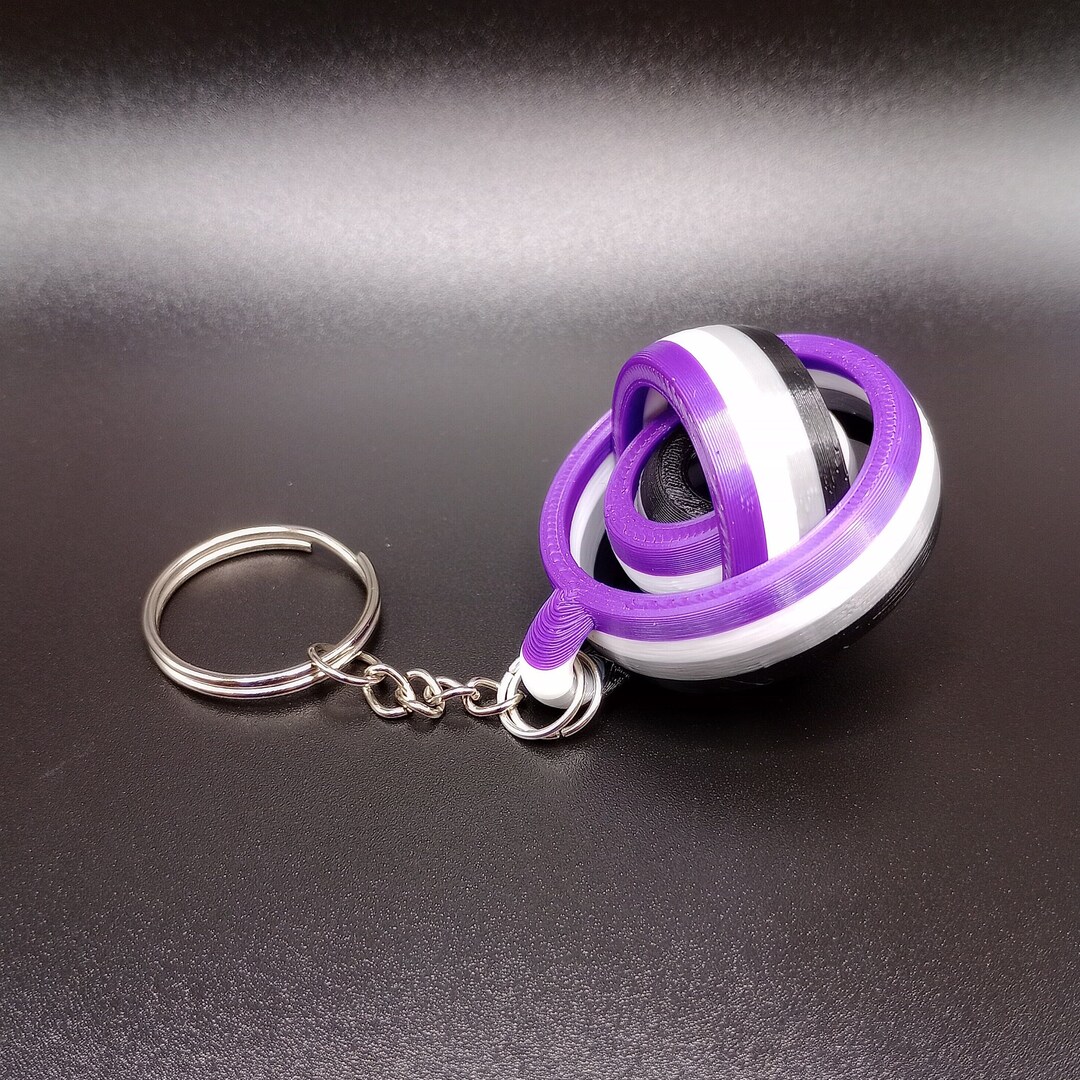 Asexual Gyro Fidget Toy Keychain Etsy