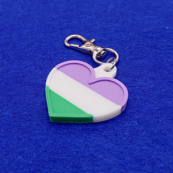 Genderqueer Pride Keychain