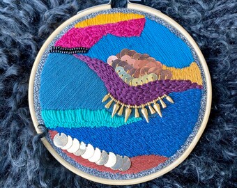 Boho Belly Dancer Jewel Tone Abstract Hoop Art