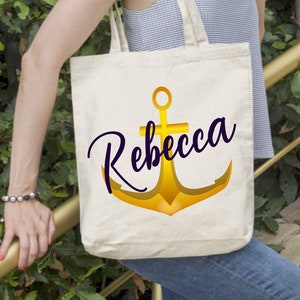 Nautical Bachelorette Party Tote Bags, Last Sail Before the Veil, Anchor Tote Bag, Bridesmaid Gift, Bridal Shower, Personalized Tote Bag