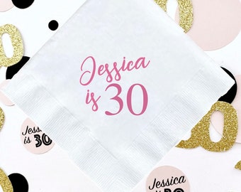 Personalized 30th Birthday Napkins, 30 AF Napkins, Dirty 30 Party Decor, 30th Birthday Decor, Personalized Birthday Napkins, Dirty Thirty