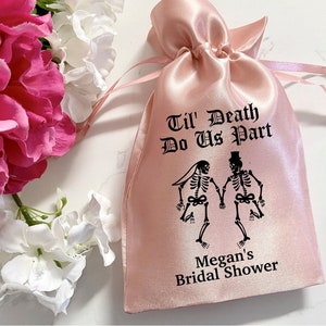 Til Death Do Us Part Bachelorette Party Favor Bags, Halloween Wedding Favor Bags, Halloween Bridal Shower Favor Bags, Boochelorette