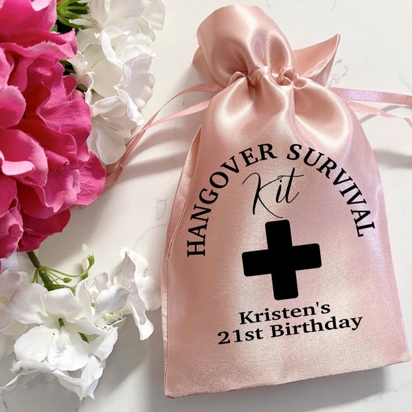 Hangover Kit 21st Birthday Party Favor Bags, Hangover Kit, Welcome Bag, Bachelorette Party Favor Bags, Hen Party Bags, Bridal Shower Bags