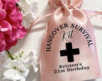 Hangover Kit 21st Birthday Party Favor Bags, Hangover Kit, Welcome Bag, Bachelorette Party Favor Bags, Hen Party Bags, Bridal Shower Bags