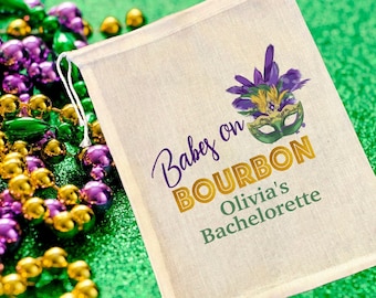 Babes on Bourbon NOLA Party Favor Bags, Bachelorette Party Favor Bags, New Orleans Favor Bags, Mardi Gras Hangover Kit, NOLA Bachelorette