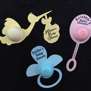 Rattle EOS Favor, Pacifier EOS Favor, Stork EOS Favor, Baby Shower Favors, Lip Balm Holder, Gender Reveal Favors, Sip & See Favors, Sprinkle