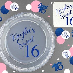 Personalized Sweet 16 Plates, Sweet 16 Decorations, 16th Birthday Party Favors, Sweet Sixteen, Birthday Party Plates, Personalized Plates