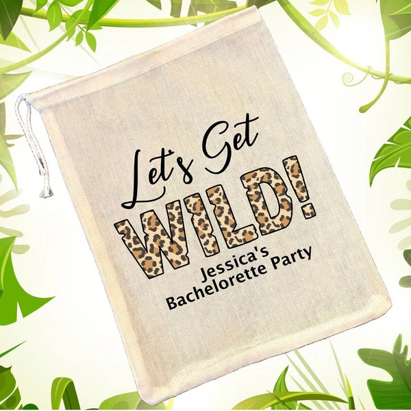 Let's Get Wild Party Favor Bags, Bachelorette Party Favor Bags, Last Rumble in the Jungle Favor Bags, Hangover Recovery Kit, Leopard Print