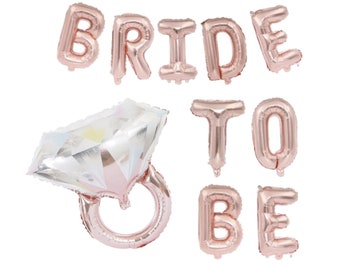 Bride to Be Balloon Banner, Bachelorette Party Decorations, Bachelorette Party Banner, Rose Gold Bridal Shower Sign, Hen Party, Ring