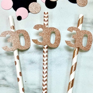 30th Birthday Paper Straws, Thirty Paper Straws, 30th Birthday Party, Dirty 30 Straws, 30th Birthday Straws, 30 Straws, 30th Birthday Decor