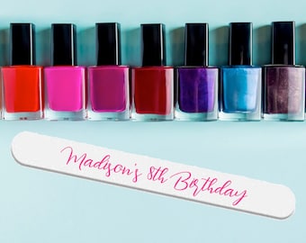 Nail File Spa Party Favors, Girls Spa Birthday Favors, Glam Makeup & Nails Spa Party, Tween Birthday, Pamper Party, Sleepover Favors, Sparty