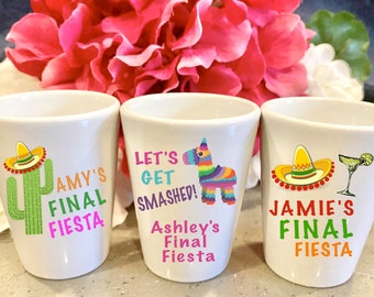 Final Fiesta Shot Glass, Bachelorette Shot Glass, Bachelorette Party Drinkware, Bachelorette Party Favors, Hen Party, Last Fiesta, Pinata