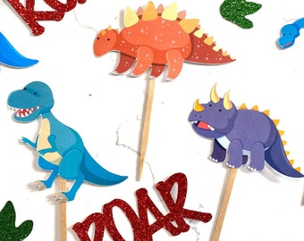 Dinosaur Cupcake Toppers, Dino Cupcake Toppers, Dinosaur Food Picks, Dinosaur Birthday Party, Dinosaur Decorations, Dino Decor