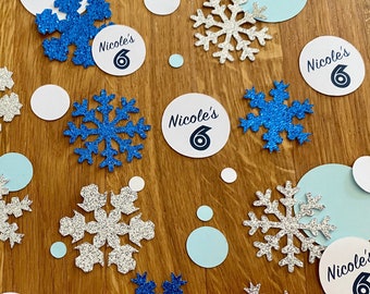 Frozen Confetti, Personalized Confetti, Snowflake Confetti, Frozen Party Decorations, Winter Wonderland Party, Frozen Decor, Frozen Birthday