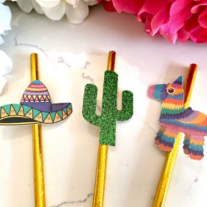 Final Fiesta Paper Straws, Last Fiesta, Bachelorette Paper Straws, Fiesta Paper Straws, Hen Party Straws, Bridal Shower, Cactus, Piñata