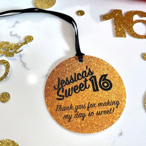 Sweet Sixteen Favor Tag, Sweet 16 Favor Tags, Sweet Sixteen Party Favor, Sweet 16 Party Favor, Sweet Sixteen, Birthday Party Favor Tags