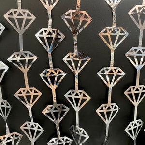 Silver Diamond Foil Curtains, Bachelorette Party Decorations, Bridal Shower Photo Booth, Bachelorette Photo Backdrop, Engagement Backdrop