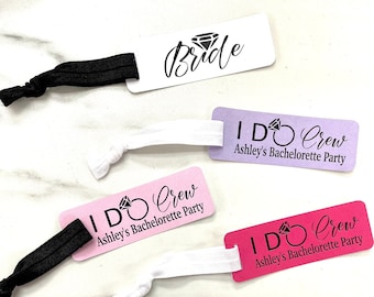 Bachelorette Party Hair Tie Favors, I Do Crew Hair Tie Favors, Hen Party Favors, Bridal Shower Favors, Engagement Party Favors, To Have and