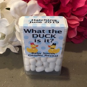 Duck Tic Tac Favor, Gender Reveal Party Favor, What the DUCK is it?, Tic Tac Favor, Baby Shower Favor, Gender Reveal Tic Tac Favor, Duck
