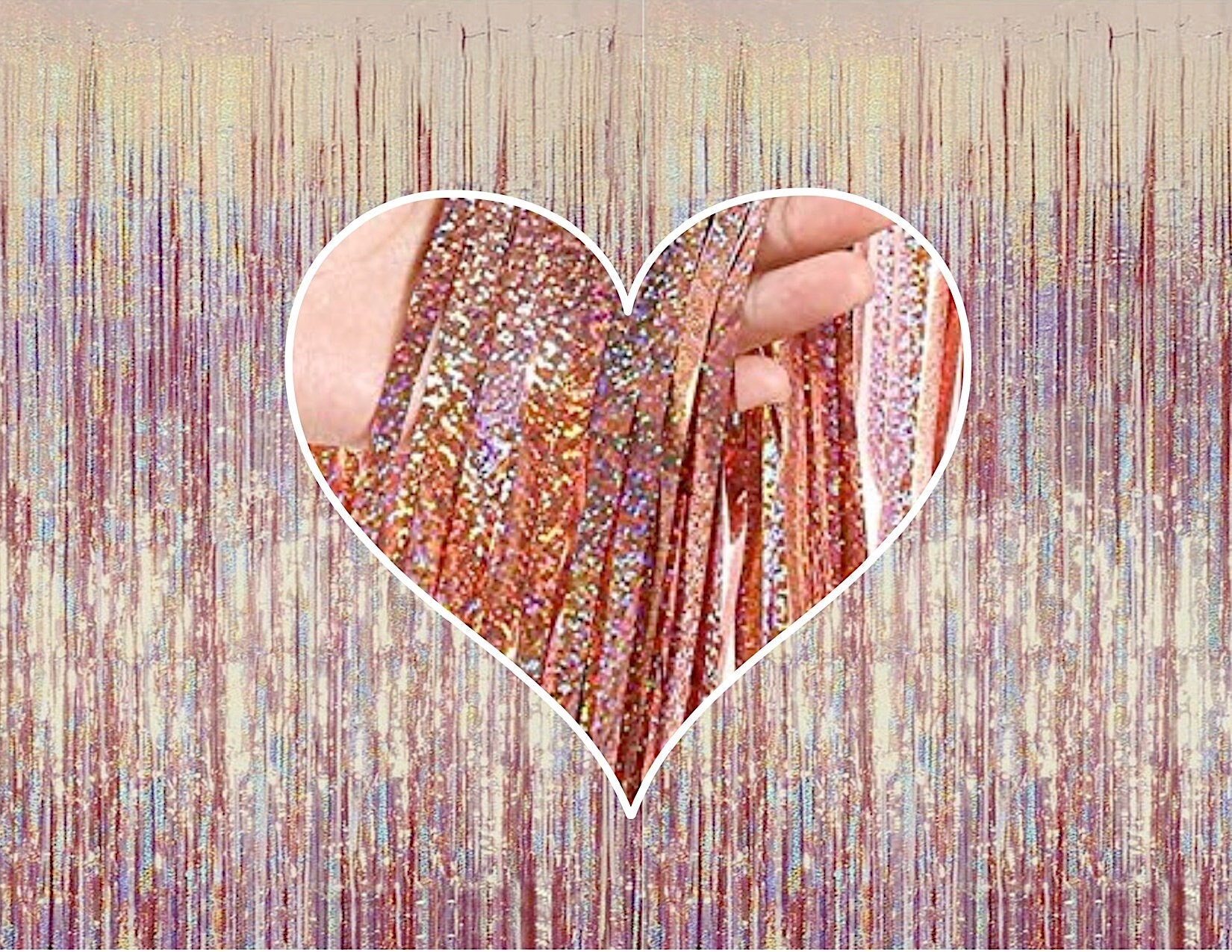 Buy Rose Gold Holographic Bachelorette Party Foil Curtains Online in India  - Etsy