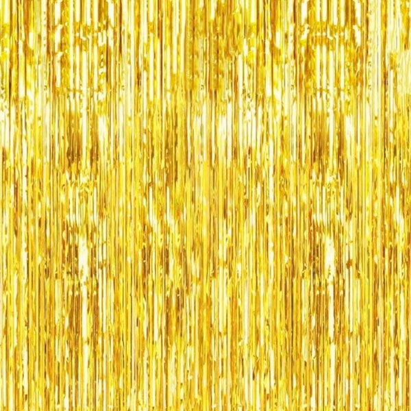 Gold Bachelorette Party Foil Curtains, Birthday Photo Backdrop, New Year's Eve Backdrop, Gold Metallic Fringe Tinsel, Graduation Backdrop