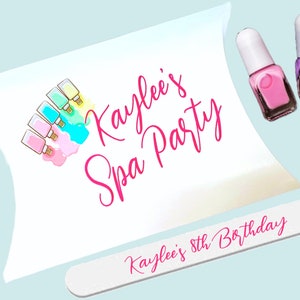 Spa Party Favor Box, Girls Spa Birthday Favors, Glam Makeup & Nails Spa Party, Tween Birthday, Pamper Party, Sleepover Favors, Sparty, Mani