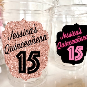 Quinceanera Cups, 15th Birthday Cups, Quince Drinkware, Quinceanera Favors, 15th Birthday Party, 15th Bday, Quinceanera Decor, Party Supply