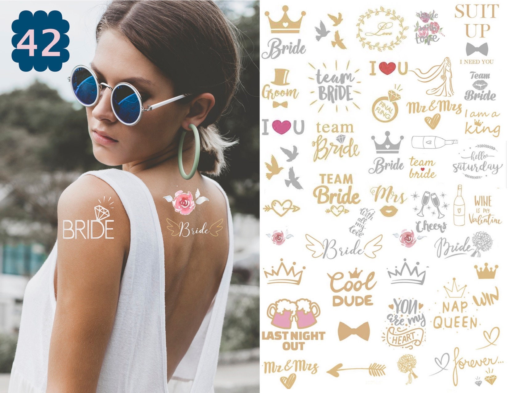 Bachelorette Party Temporary Tattoos Bachelorette Party Etsy