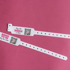 Venmo QR Code Bracelets, Waterproof Wristbands, Bachelorette Party Supplies, Buy the Bride a Drink, Birthday Girl, Venmo Bracelets, QR Favor image 5