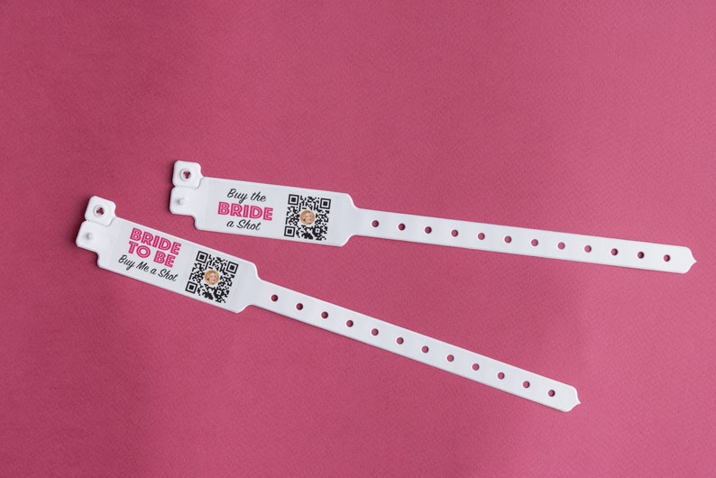 Venmo QR Code Bracelets, Waterproof Wristbands, Bachelorette Party Supplies, Buy the Bride a Drink, Birthday Girl, Venmo Bracelets, QR Favor image 5