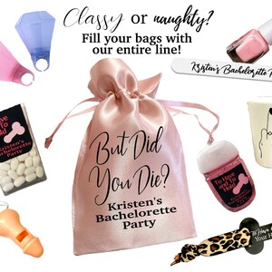 But Did You Die Bachelorette Party Favor Bags, Oh Shit Kit, Hangover Kit, Bridal Shower Favor Bags, Hen Party Bags, 21st Birthday Favor Bags zdjęcie 3