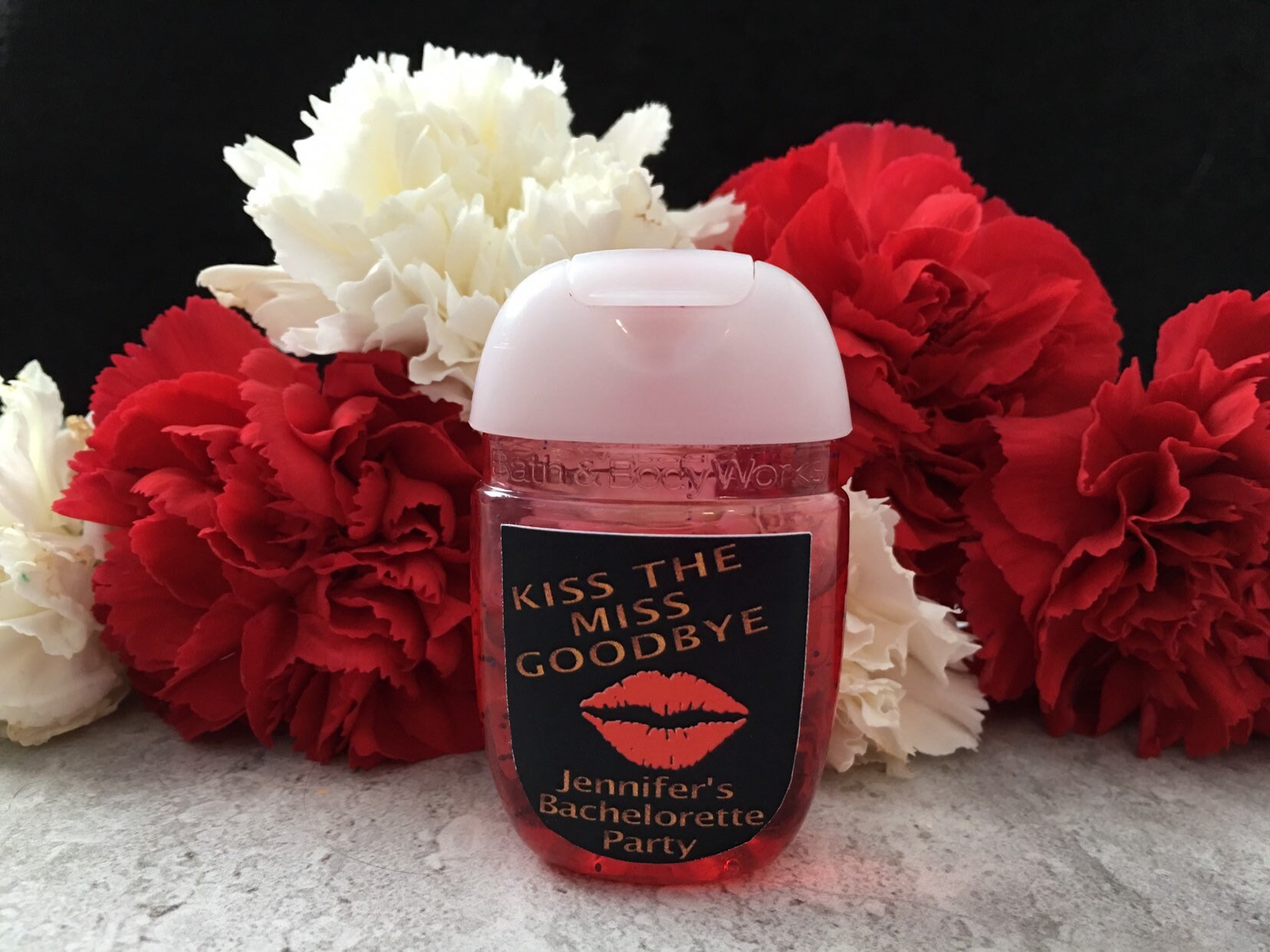 Kiss the Miss Goodbye Hand Sanitizer Favor Label, Bachelorette Party …