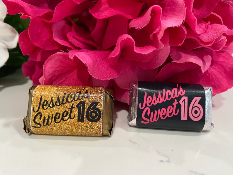 Sweet Sixteen Miniature Hersheys Bar Favor Label Mini Etsy