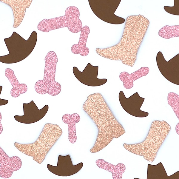 Boot, Cowboy Hat, & Penis Bachelorette Party Confetti, Boots and Bling, Nashville Bachelorette, Austin Bachelorette, Nashlorette, Nash Bash