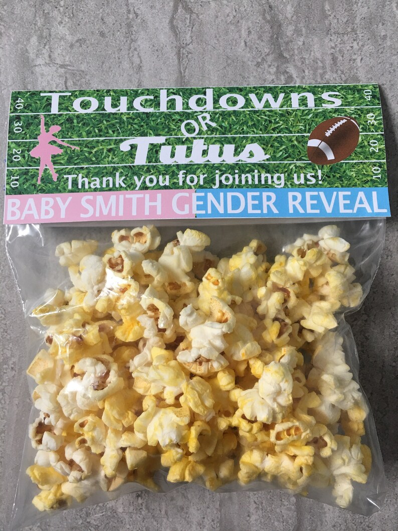 Touchdowns or Tutus Bag Topper, Touchdowns or Tutus Party Favor, Gender Reveal Party Favors, Touchdowns or Tutus, Touchdowns or Tutus Bag imagem 2